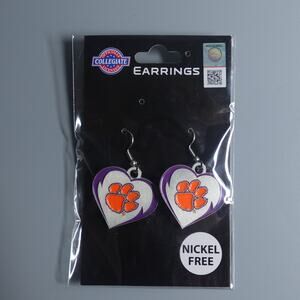 Officially Licensed Earrings- NCAA Clemson Team Heart